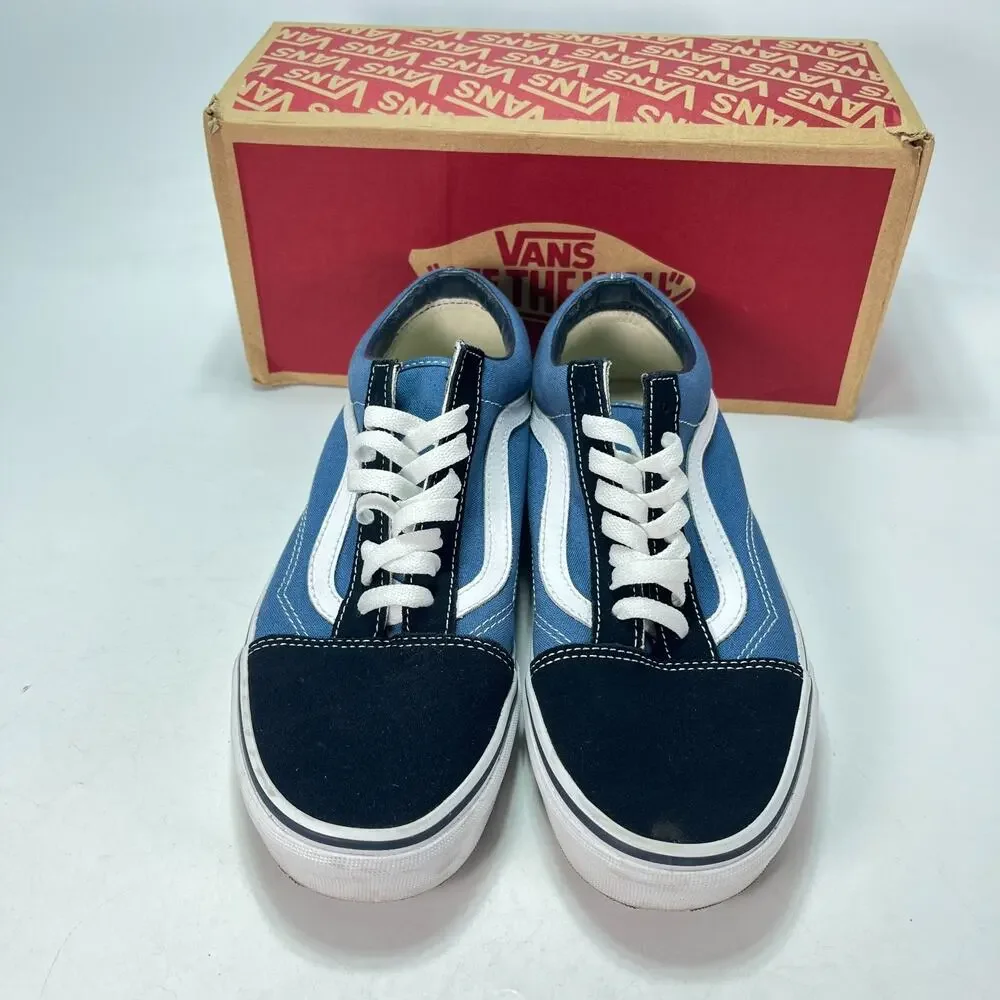 Vans Old Skool Navy Blue Canvas Low Top Skate Shoes VN000D3HNVY Men's Size 8